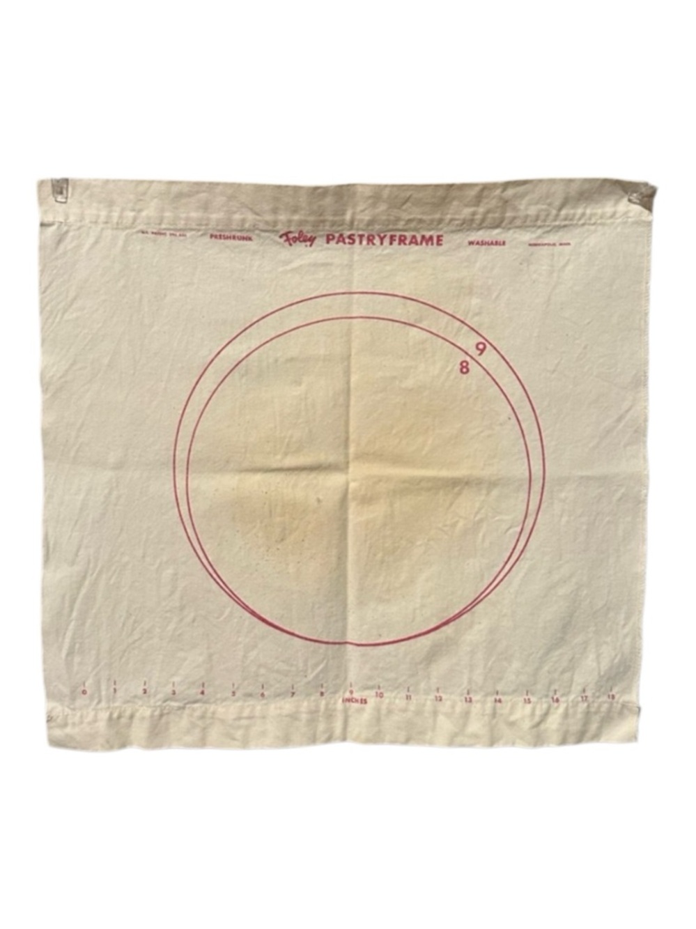 Foley Pastry Frame Cotton Pastry Cloth - Cream with Red Print